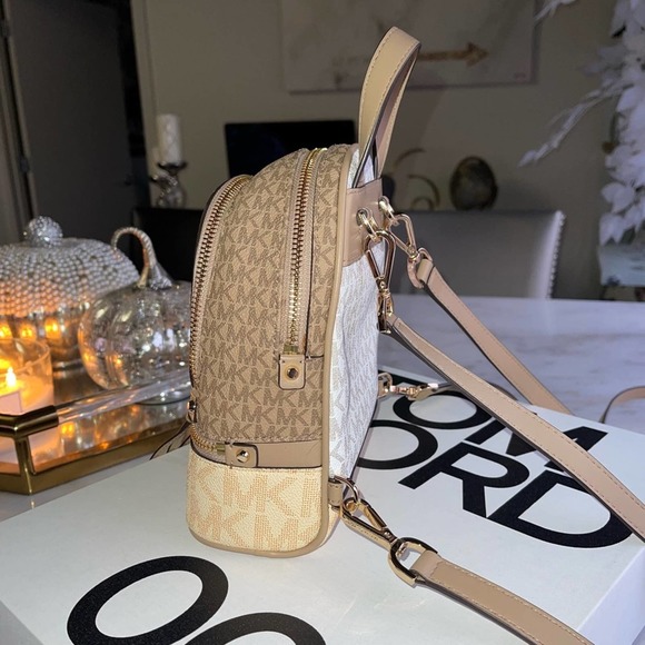 New Michael Michael Kors Signature Rhea Zip Extra Small Messenger Backpack Bag - Picture 11 of 17